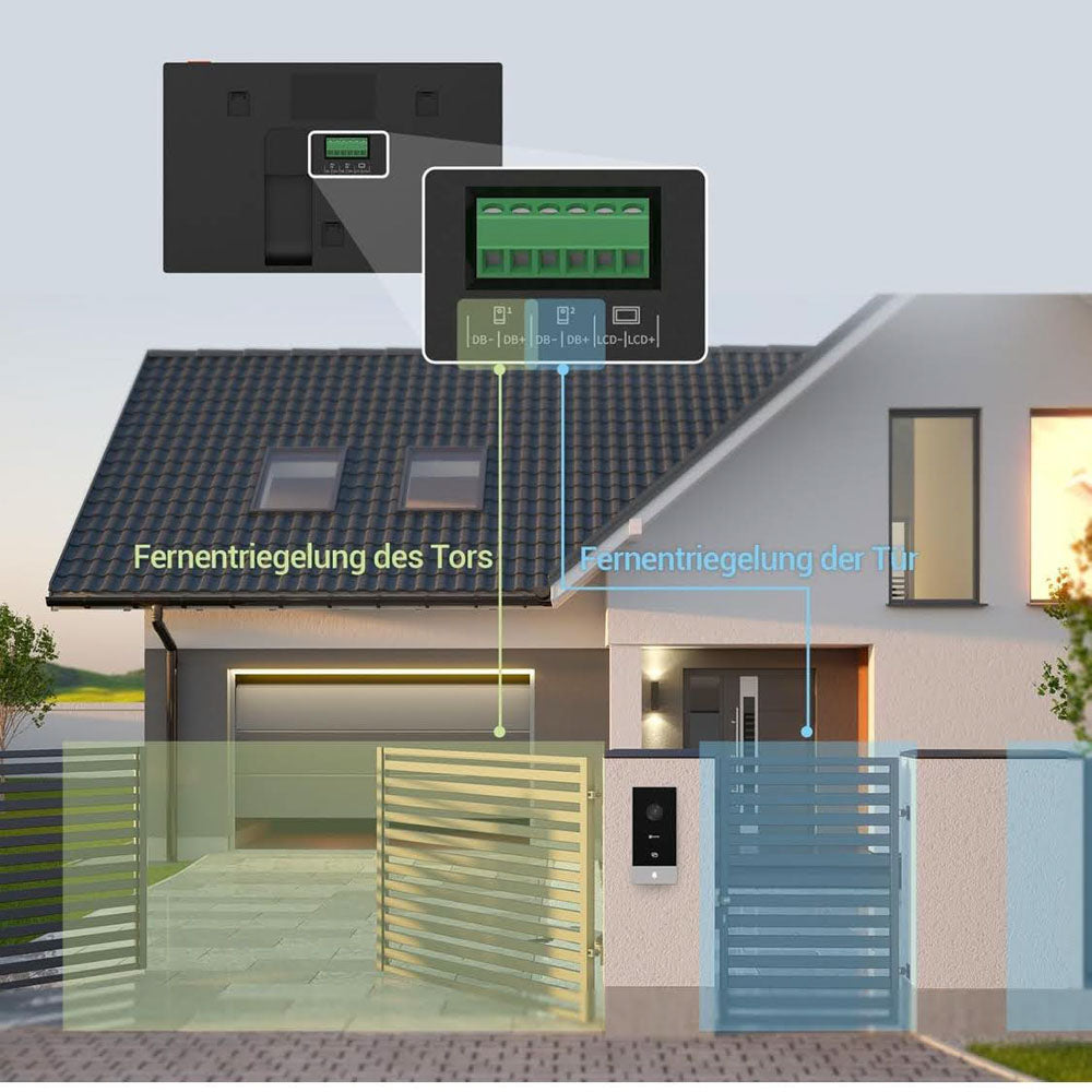 EZVIZ Video-Türsprechanlage, WiFi Türklingel mit 7" Farb-Touchscreen, 1080p Nachtsicht und Zwei-Wege-Audio, Gegensprechanlage mit Fernentriegelung, Dualband-WLAN, schlankes Design, CP5