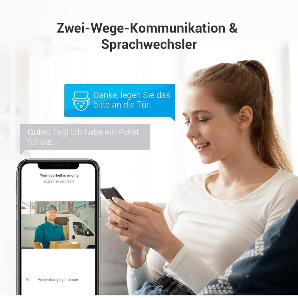 EZVIZ Video-Türsprechanlage, WiFi Türklingel mit 7" Farb-Touchscreen, 1080p Nachtsicht und Zwei-Wege-Audio, Gegensprechanlage mit Fernentriegelung, Dualband-WLAN, schlankes Design, CP5