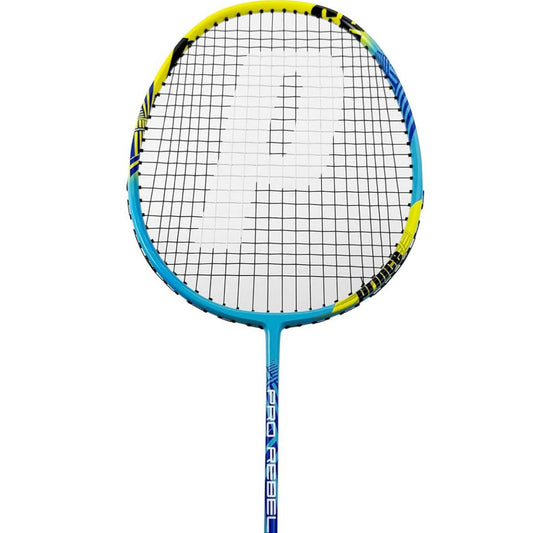 Prince Pro Rebel Graphit-Badmintonschläger, Badminton, inkl. Federbälle, Tragetasche, leicht, robust, optimal für Freizeit.