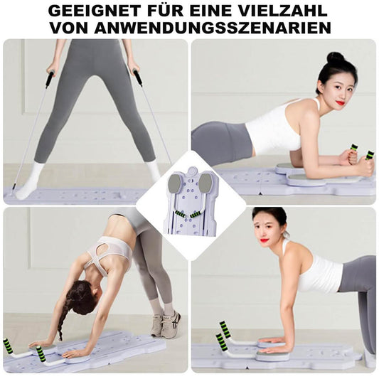 Olubfdh Pilates Reformer Set, faltbar, 5-in-1, LED-Zähler, automatische Rückprallrolle, multifunktionales Übungsbrett für Zuhause