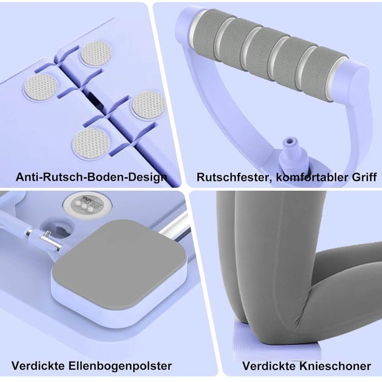 Olubfdh Pilates Reformer Set, faltbar, 5-in-1, LED-Zähler, automatische Rückprallrolle, multifunktionales Übungsbrett für Zuhause
