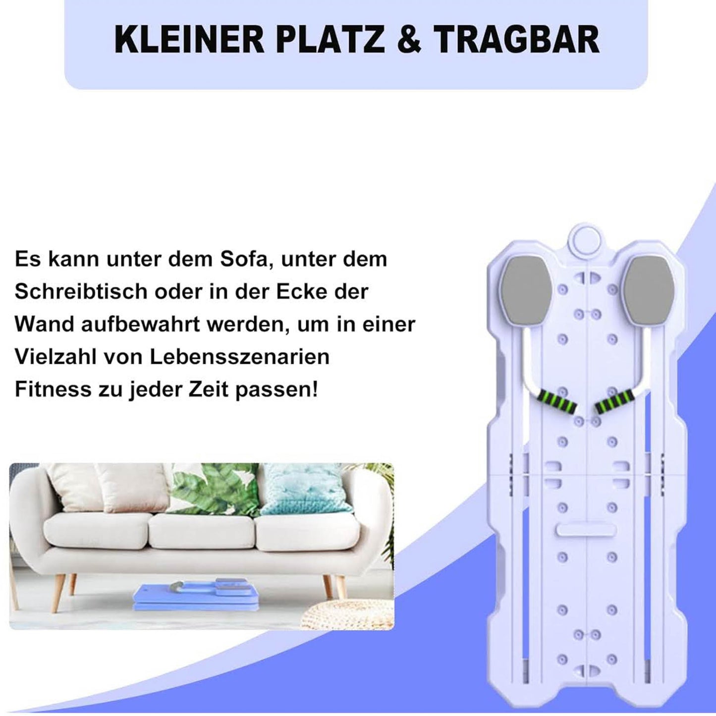 Olubfdh Pilates Reformer Set, faltbar, 5-in-1, LED-Zähler, automatische Rückprallrolle, multifunktionales Übungsbrett für Zuhause