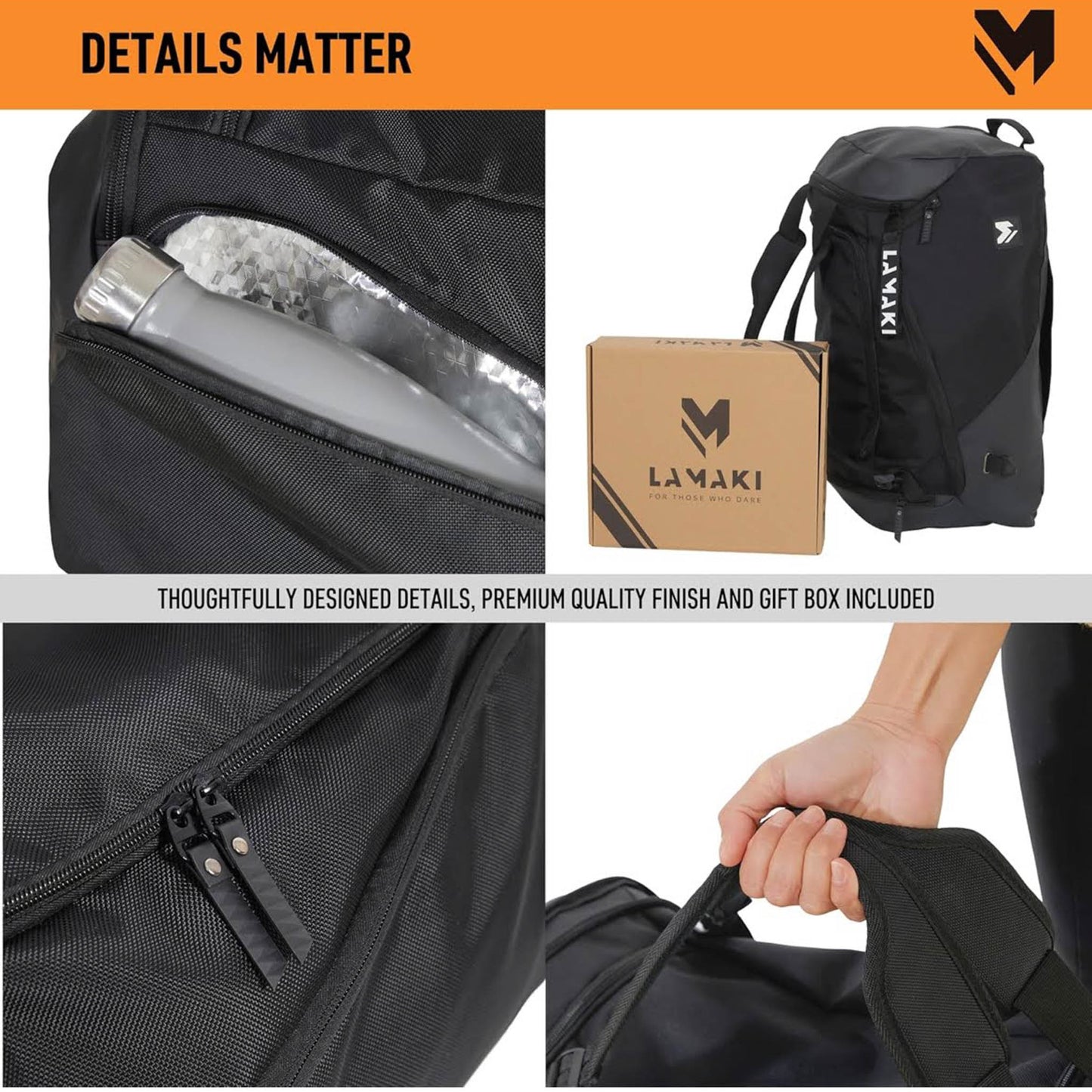 Lamaki Sports Bag 32L, Faltbare Reisetasche, Gymbag für Männer und Frauen, vielseitig und praktisch