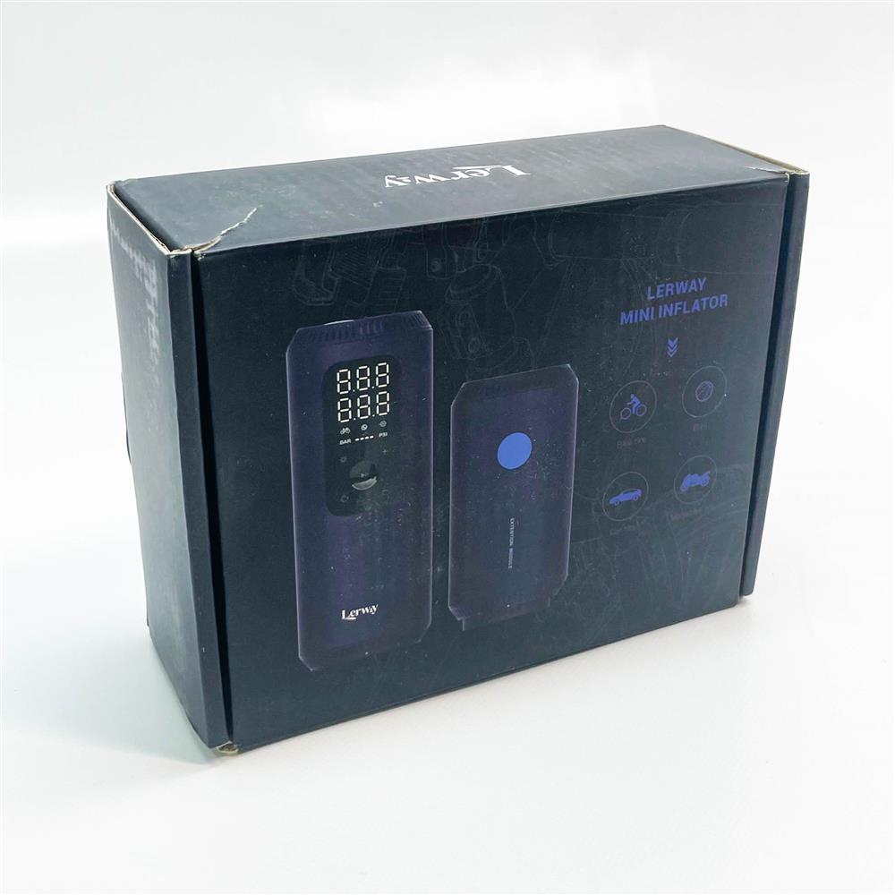 Lerway Tragbarer Luftkompressor 150pSL, Mini-Pumpe für Elektrofahrrad, 5700mAh, Digital LCD Screen, wiederaufladbar