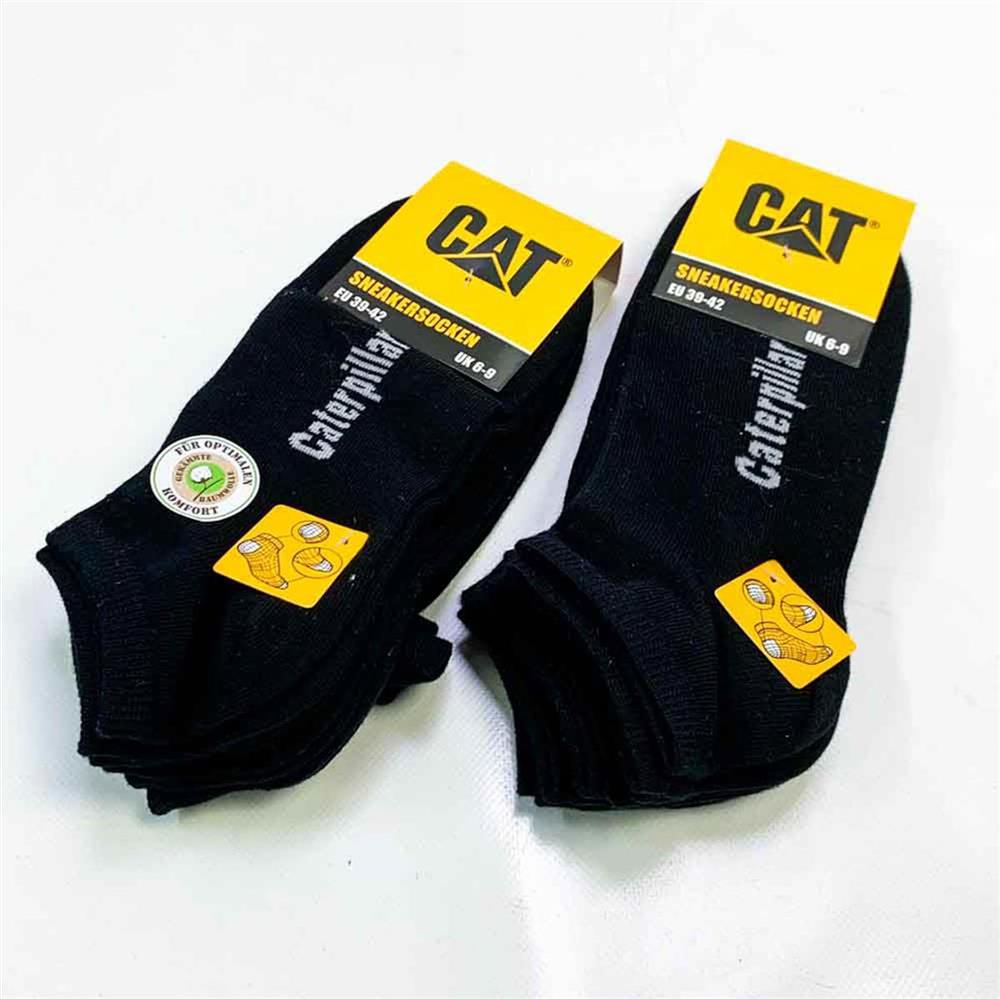 CAT Caterpillar 10 Paar Sneakersocken Schwarz Größe 39-42 atmungsaktiv langlebig komfortabel