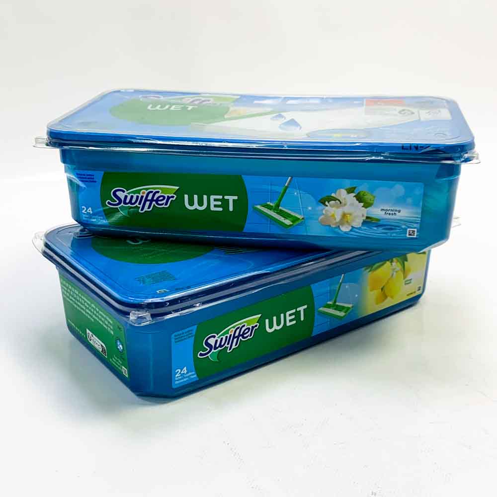 Swiffer Wet Wipes 2 Units (24 x 2) 48 Cleaning Wipes for Swiffer Broom Dust Catcher Holds Dust and Dirt Lemon & Blossom
