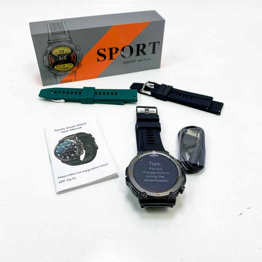 Smartwatch Herren SM-1234 Fitnessuhr mit Telefonfunktion 1,39 Zoll 360*360HD Herzfrequenz Schrittzähler Kalorien Musiksteuerung Fitness Tracker für Männer iOS Android Schwarz