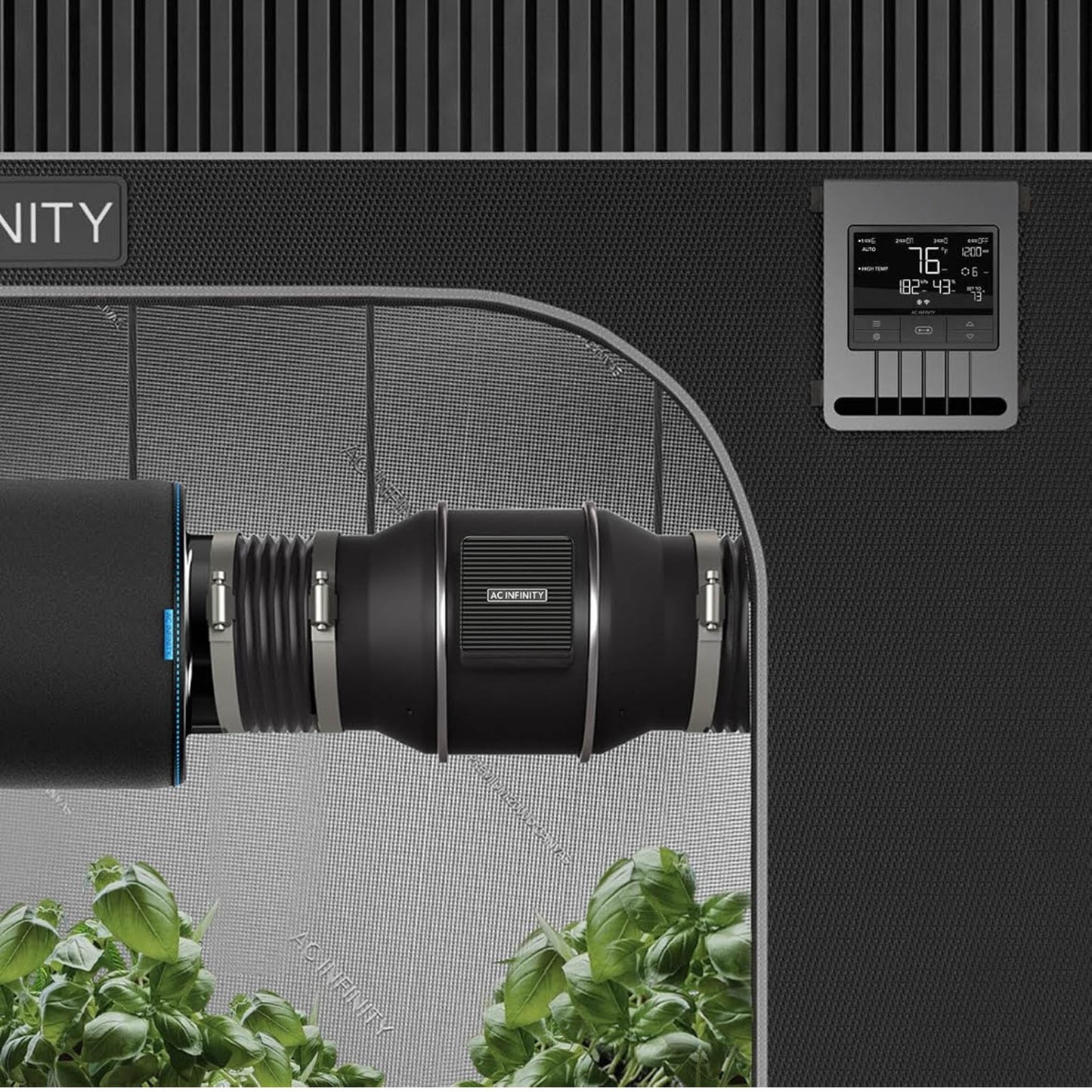 AC Infinity Air Filtration PRO Kit 100 mm, Inline-Ventilator, Temperatur Luftfeuchtigkeit VPD Controller mit WiFi-App-St