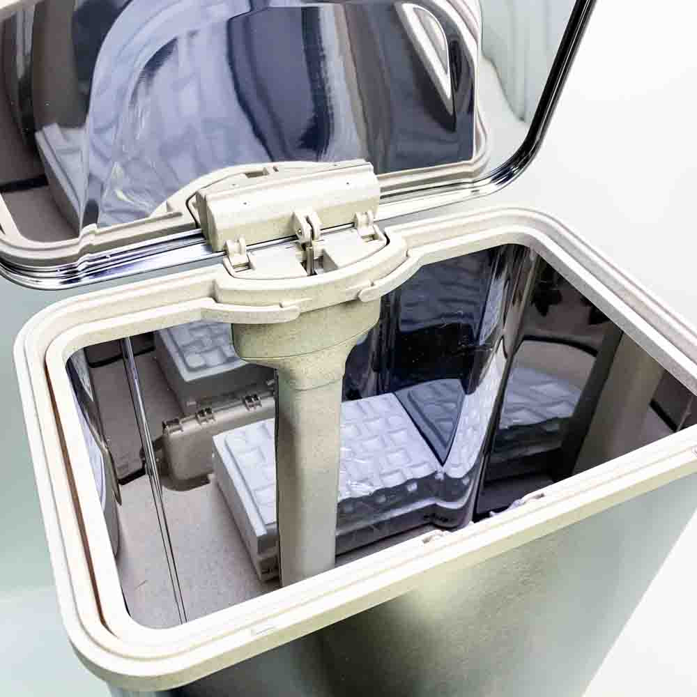 YWA MCT 50LU+09LJ Automatischer berührungsloser Mülleimer intelligenter Edelstahl-Mülleimer mit Deckel für Küche Büro Badezimmer Wohnzimmer