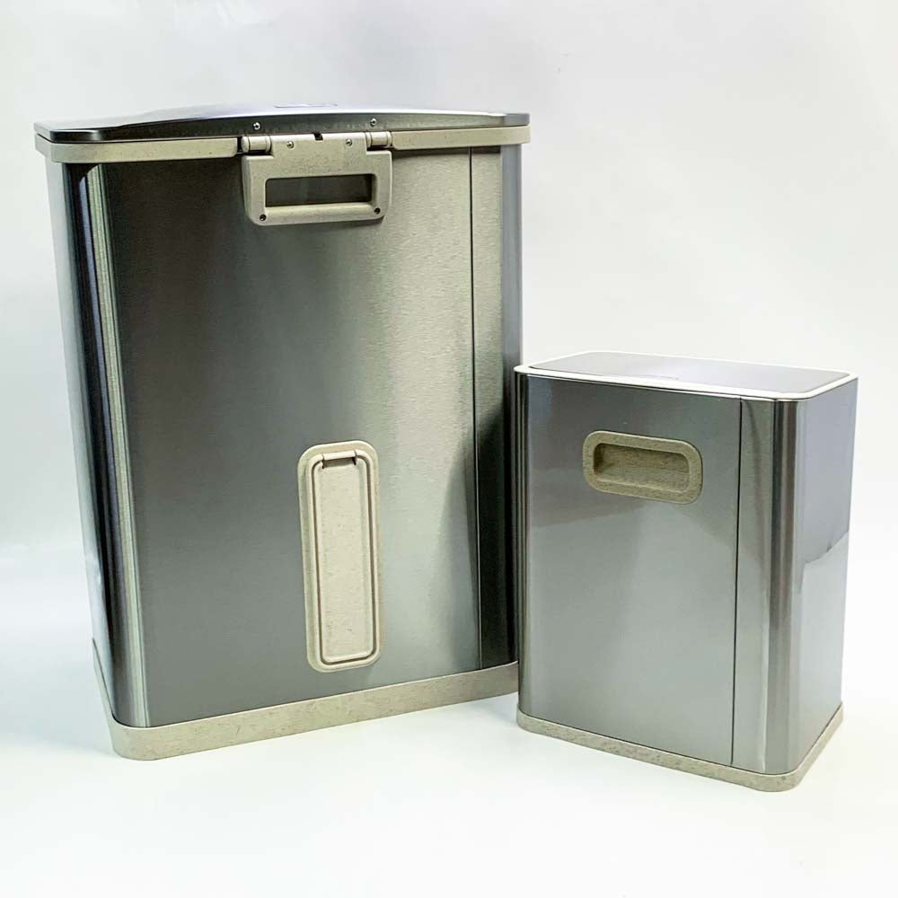YWA MCT 50LU+09LJ Automatischer berührungsloser Mülleimer intelligenter Edelstahl-Mülleimer mit Deckel für Küche Büro Badezimmer Wohnzimmer