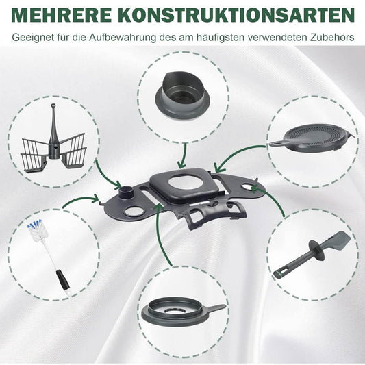 Veranstalter Halter für Thermomix TM6 Zubehör, Multifunktionaler Ständer für Deckel, Spatel, Rührstäbchen, Reinigungsbürste