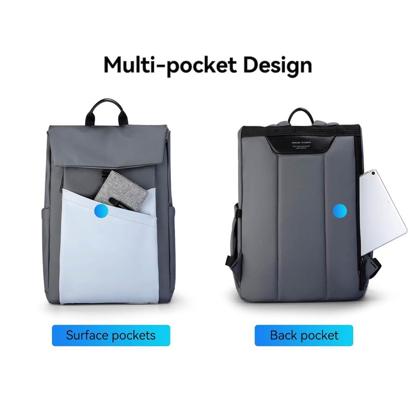 Muzee MARK RYDEN 20L Casual Daypack, Schulrucksack, 15,6 Zoll Laptopfach, Reiserucksack, Wanderrucksack, Tassentasche