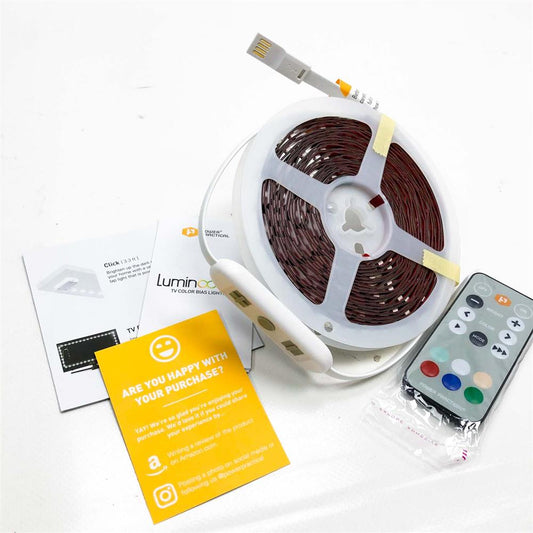 Luminoodle USB LED Hintergrund-Beleuchtung für TV LUM-5M RGB LED-Bias Beleuchtung 15 Farben selbstklebend für HDTV TV-Bildschirm PC-Monitor 5 Meter