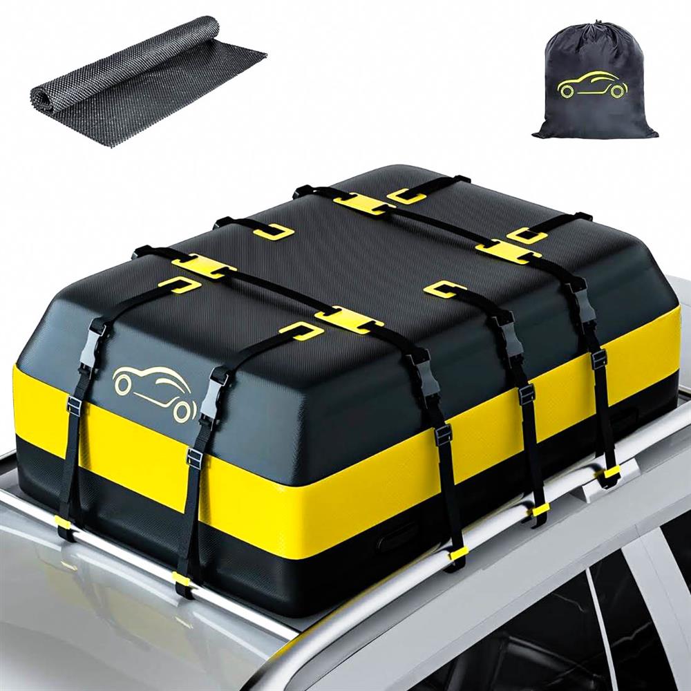 NABIYE roof box 20 cubic feet waterproof car roof bag with non-slip mat for all vehicles with luggage rack
