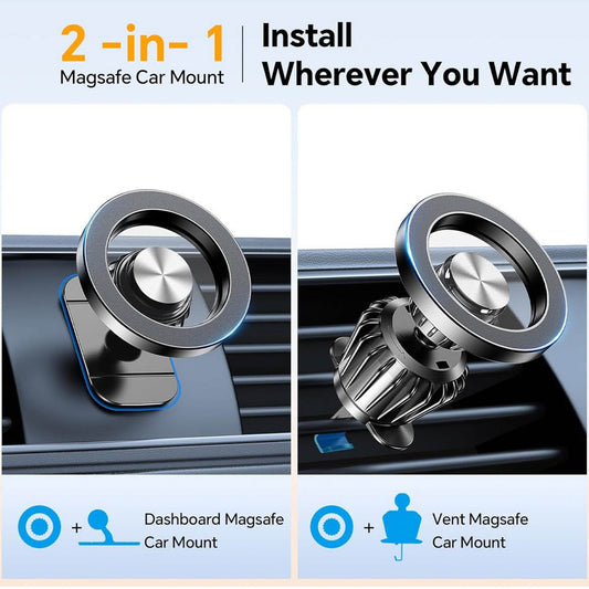 Magsafe Autohalterung, 20 starke Magneten, 360° drehbar, kompatibel mit iPhone 16 Pro Max, 15, 14, 13, 12 Plus.