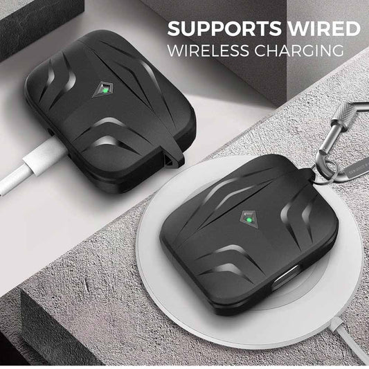 Ahastyle Airpods Pro 2019 Robustes Antichoc TPU Hülle Schwarz kompatibel mit Ladecase