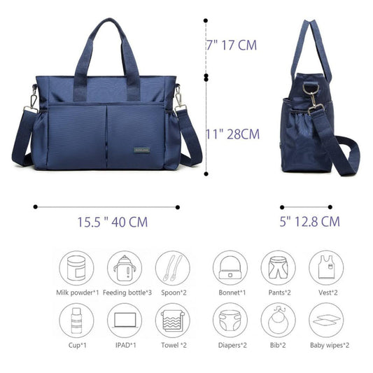 ROYALFAIR Baby Wickeltasche Klein 42x33x18 CM Messenger mit Isoliertasche, Saphirblau, ideal für Reisen.