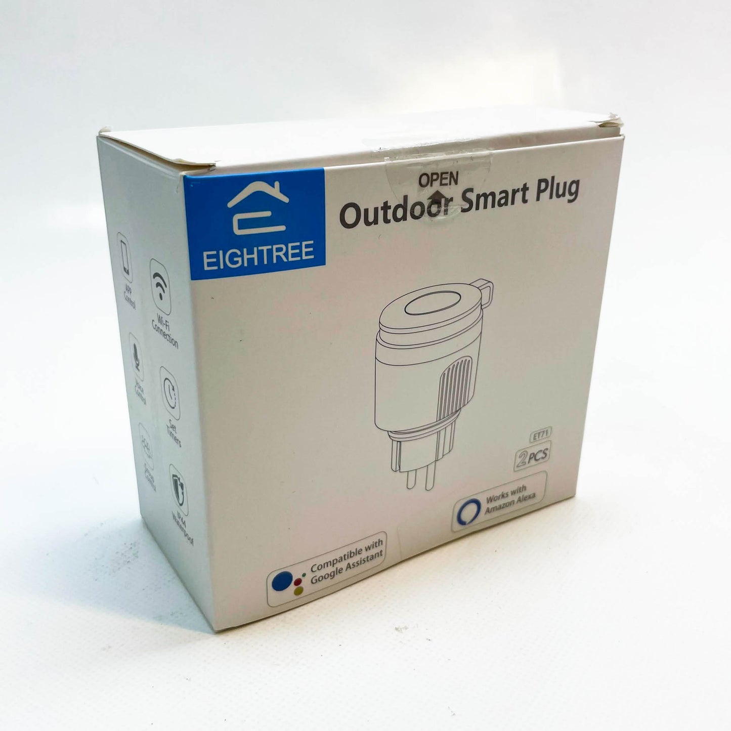 EIGHTREE ET71 WLAN Steckdose, IP44, Außensteckdose, wasserdicht, Strommessung, Alexa, SmartThings, Google Home, Zeitschaltuhr, Fernbedienung.