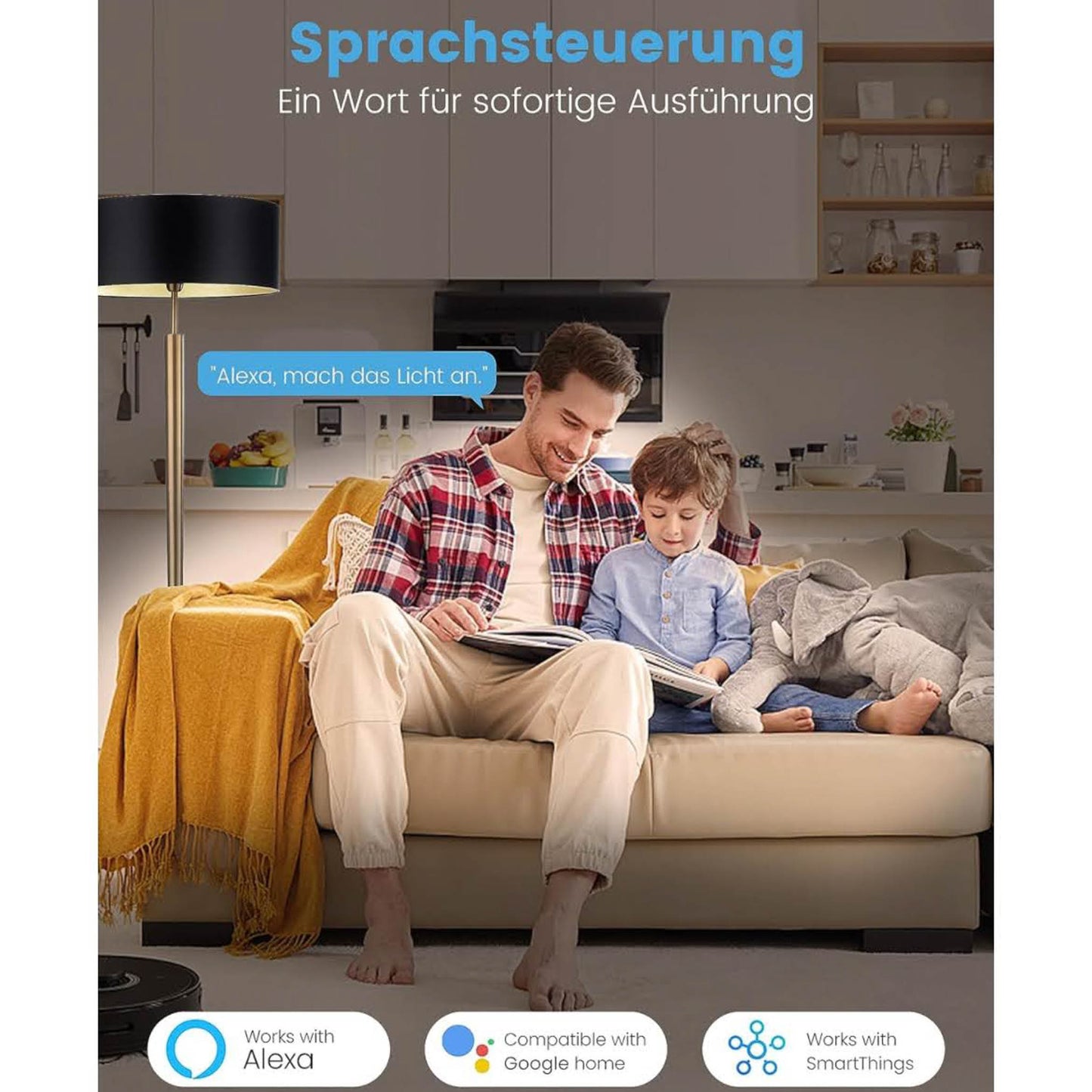 EIGHTREE ET55 WLAN Smart Steckdose, 2er Pack, Smart Home, 2.4GHz&5GHz, Alexa/Google Home kompatibel, Stromverbrauch messen, APP Steuerung, 16A.