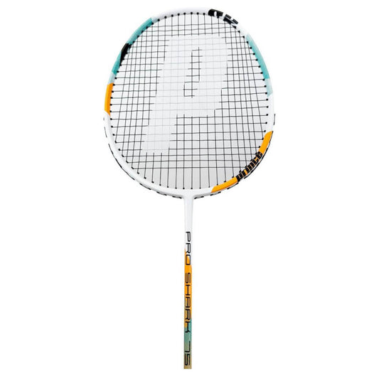 Prince Pro Shark Badmintonschläger, Graphit, inkl. Federbälle, Tragetasche, leicht, langlebig, für Freizeit und Wettkampf.