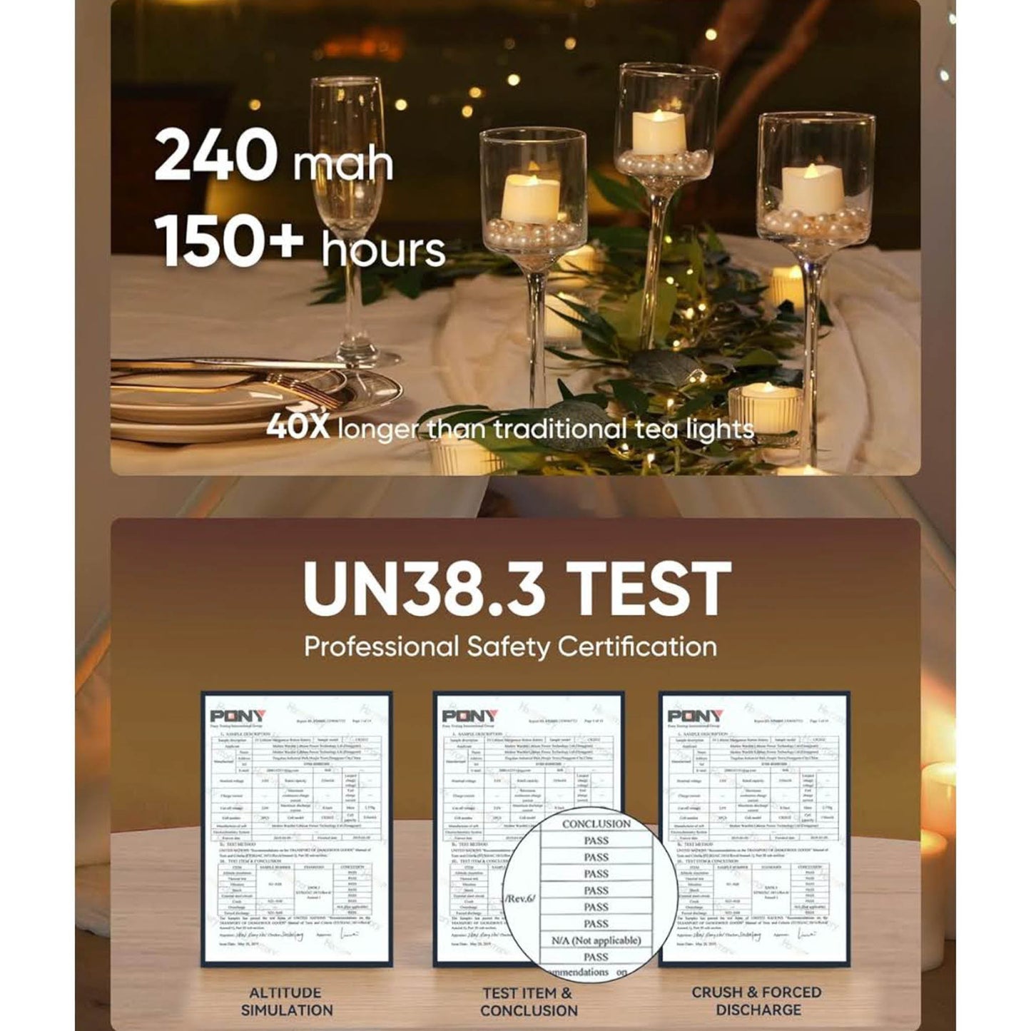 Homemory 24 LED Teelichter, Timer 6/18 Std, Flackernd, 3.6x3.6 cm, Batteriebetrieben, Warmweiß, Plastik, sicher und langlebig.