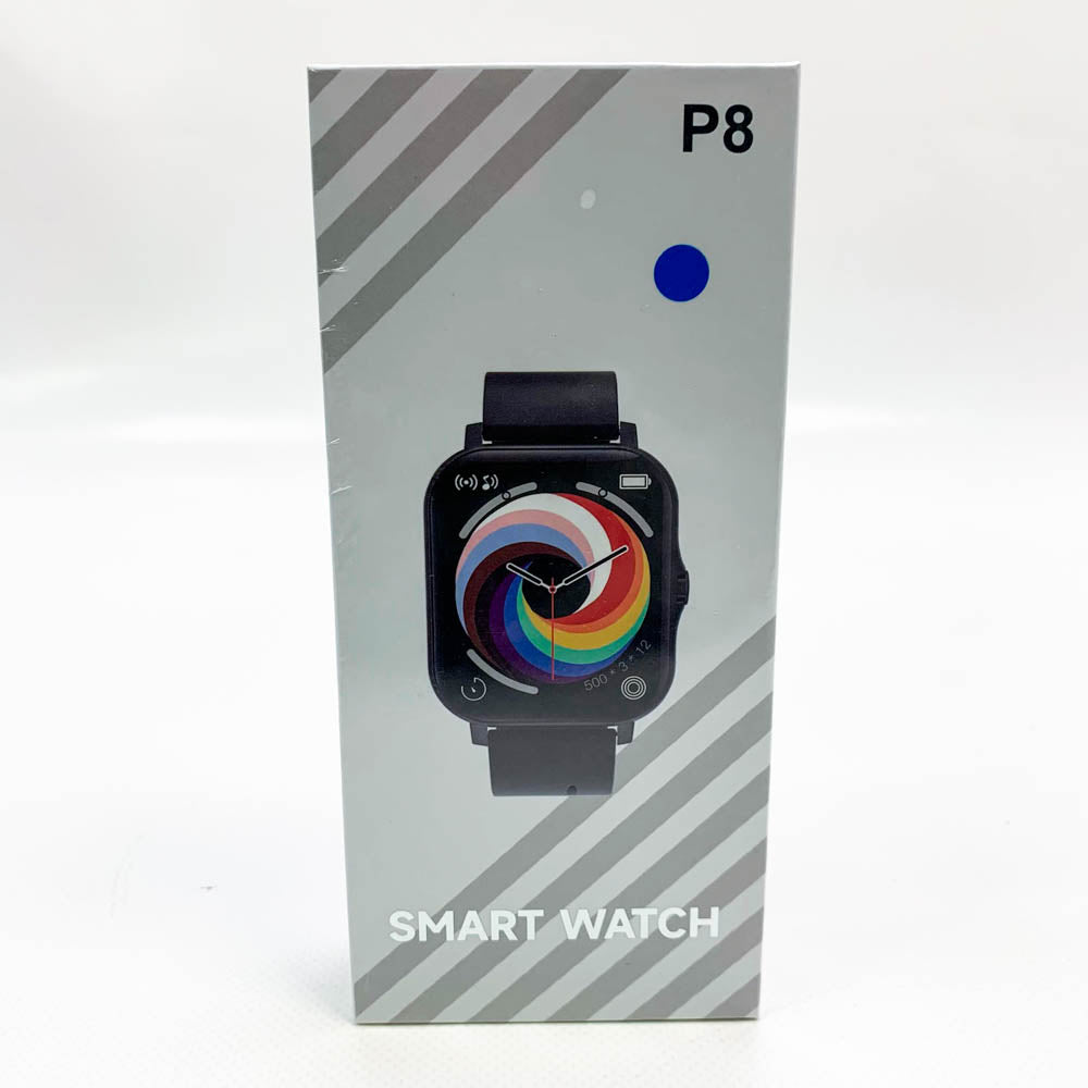 P8 Smart Watch 1,4 Zoll Full Touch Screen Fitness Tracker Herzfrequenzmesser mit blauem Design
