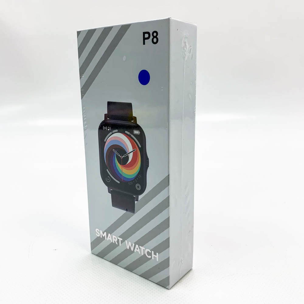 P8 Smart Watch 1,4 Zoll Full Touch Screen Fitness Tracker Herzfrequenzmesser mit blauem Design