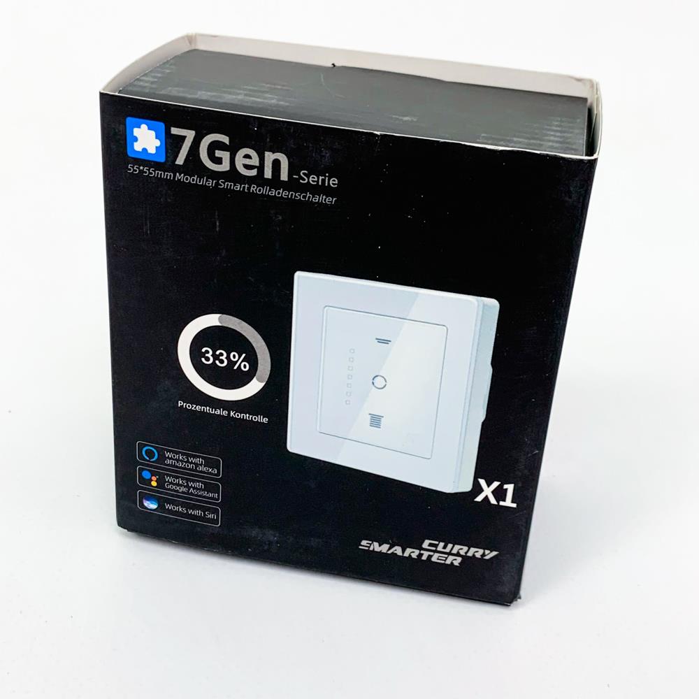 SMARTERCURRY WLAN Rolladenschalter 7. Gen, smarter Zeitschaltuhr-Schalter für Rollläden/Jalousien, Alexa/Google kompatibel, 1x Weiß