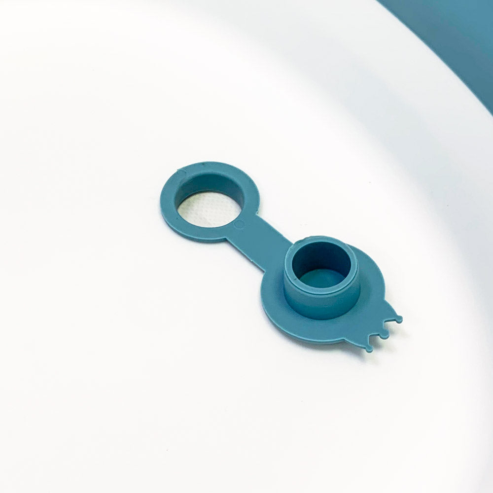 Große faltbare Babybadewanne 55 l mit Kissen Ball Spülschädel für Babys faltbare Badewanne für 0–6 Jahre blau mit Badesitz Thermometer