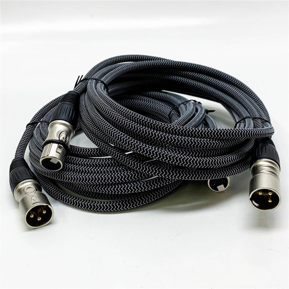 GeoHN.G XLR auf XLR Kabel 5M-2 Pack 3-Pin Mikrofonkabel Verlängerungskabel für Mixer Live-Bühne Lautsprecher Verstärker Musikaufnahme und mehr