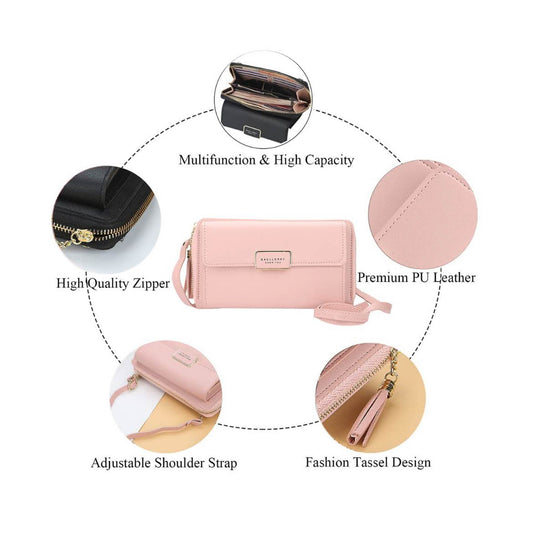 Yixuan Frauen Brieftasche, Große Box, Handy-Organizer, multifunktional, stilvoll, langlebig, ideal für unterwegs - Rosa