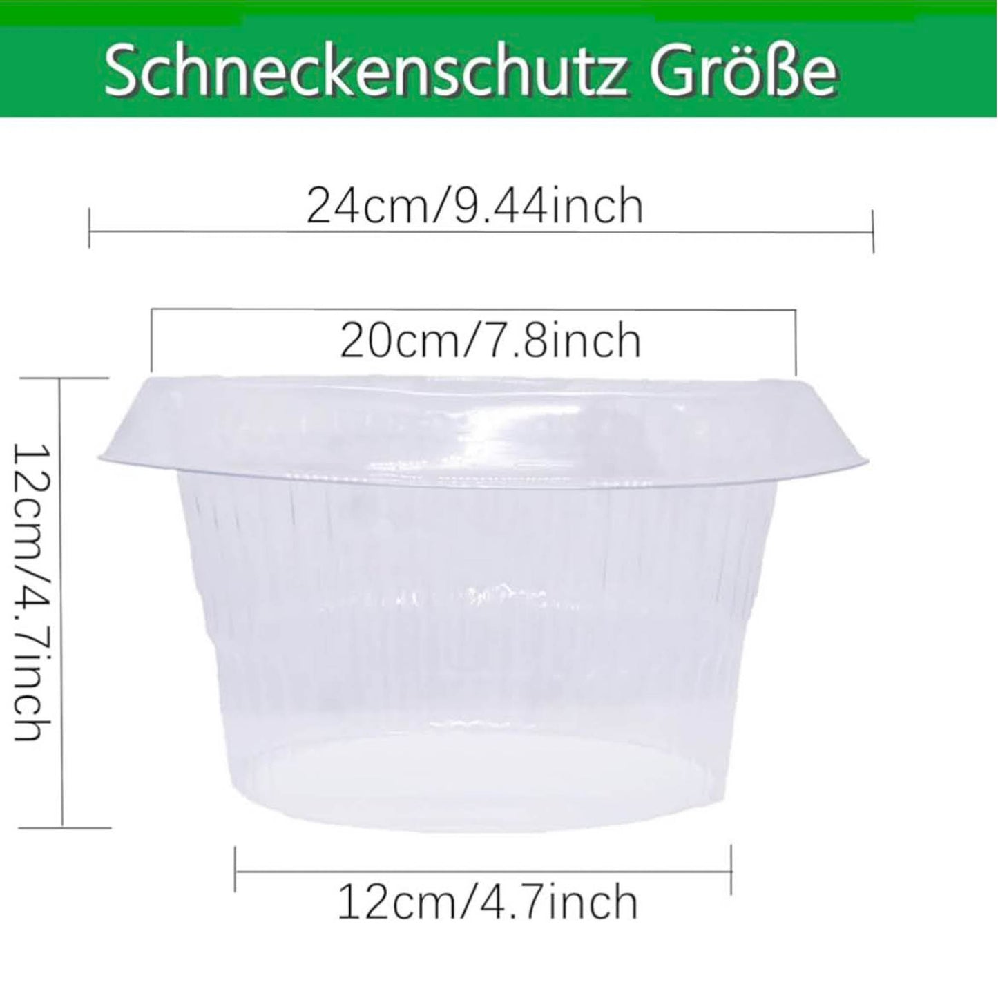 SMUJU Schneckenkragen, Ø 24 cm, Schneckenschutzringe, transparent, schützt Salat und Kohl vor Schnecken.