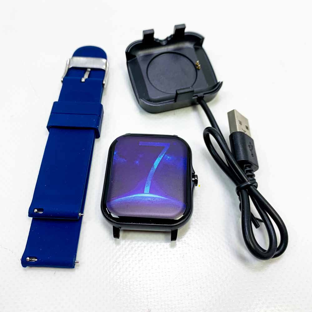 P8 Smart Watch 1,4 Zoll Full Touch Screen Fitness Tracker Herzfrequenzmesser mit blauem Design