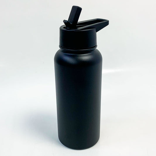 CALIYO Edelstahl-Wasserflasche 950 ml Thermoskanne hohe Kapazität Direkttrinktyp Trinkhalmtyp thermisch für 6–12 Stunden