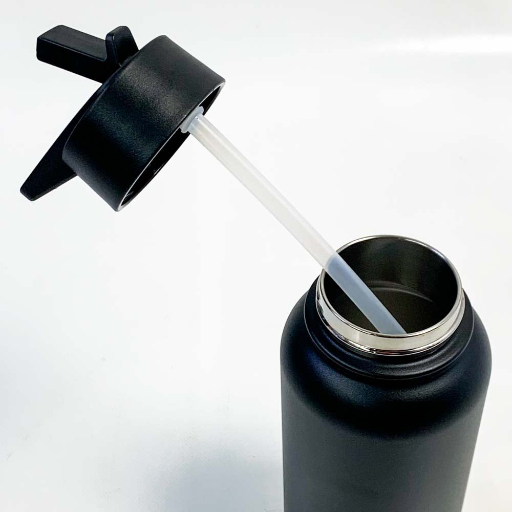 CALIYO Edelstahl-Wasserflasche 950 ml Thermoskanne hohe Kapazität Direkttrinktyp Trinkhalmtyp thermisch für 6–12 Stunden