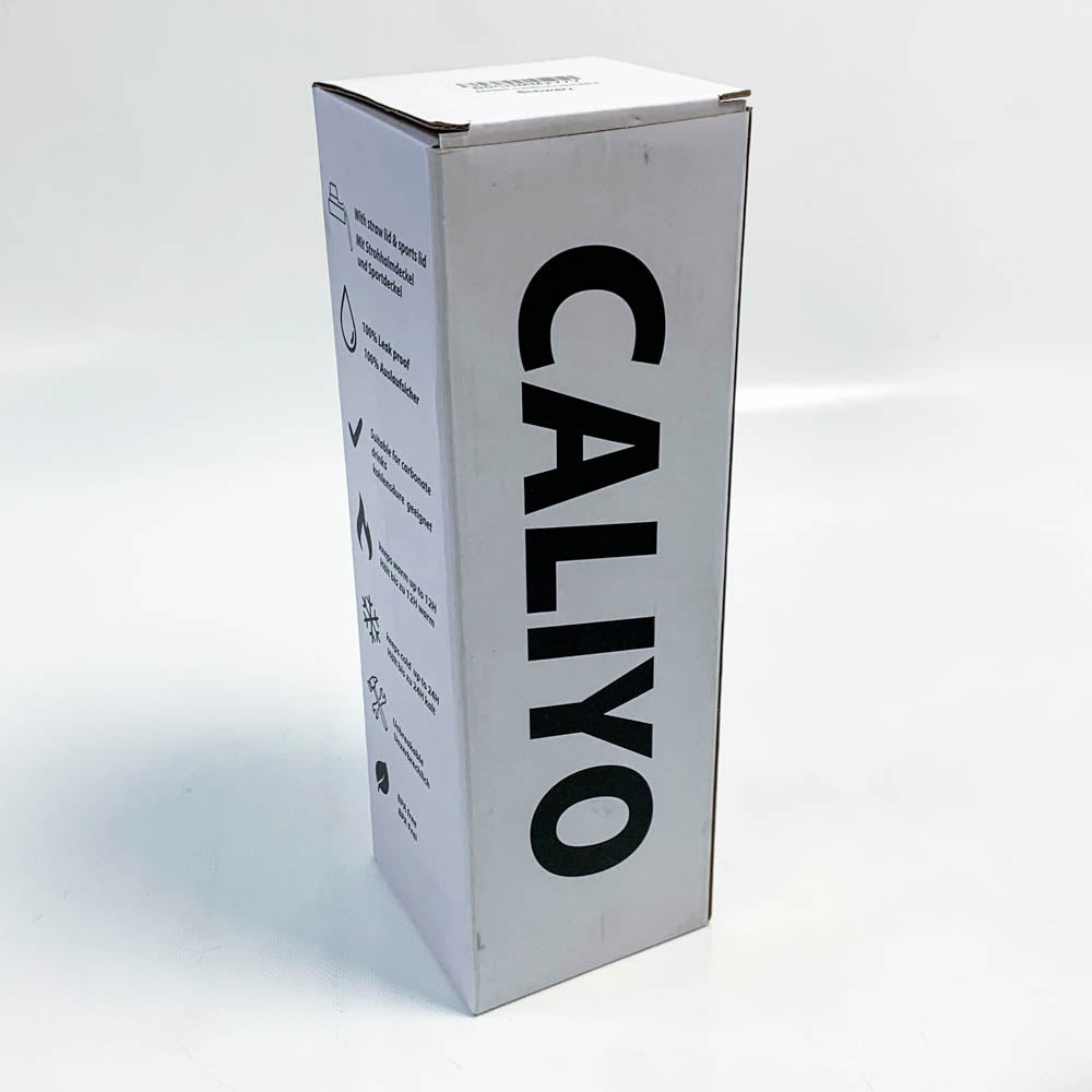 CALIYO Edelstahl-Wasserflasche 950 ml Thermoskanne hohe Kapazität Direkttrinktyp Trinkhalmtyp thermisch für 6–12 Stunden