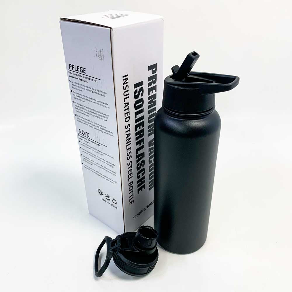 CALIYO stainless steel water bottle 1150 ml thermos flask high capacity direct drinking type straw type thermal for 6-12 hours