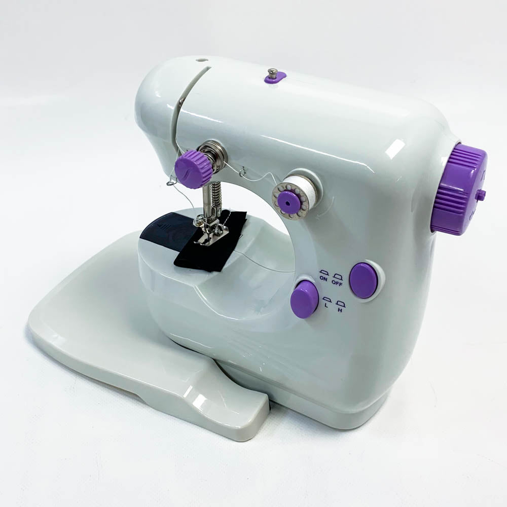 Ossky Nähmaschine mit ausziehbarem Tisch, Mini-Nähmaschine und Nähset für Heimwerker, Stoffpuppen-Vorhang - Spanische Anleitung, kompakt und vielseitig
