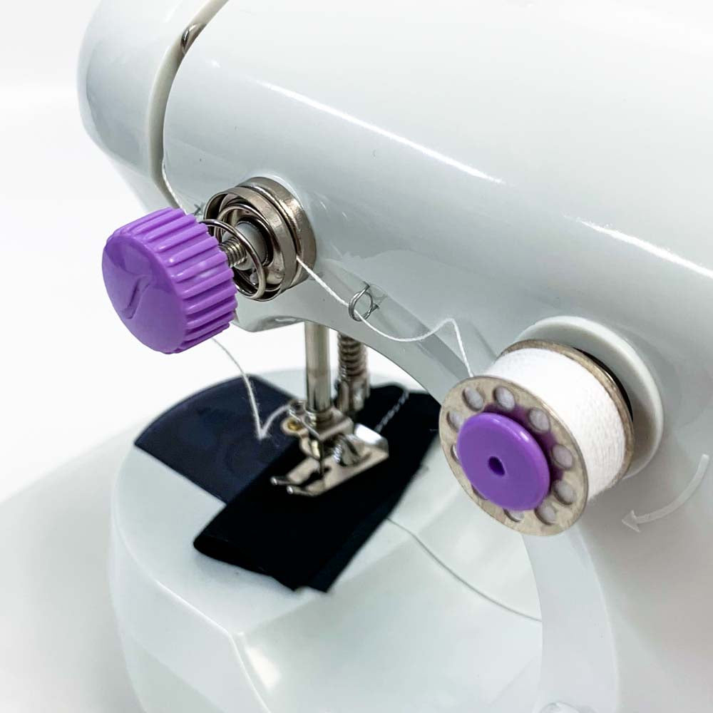 Ossky Sewing Machine with Extendable Table, Mini Sewing Machine and Sewing Kit for DIY, Rag Doll Curtain - Spanish Instructions, Compact and Versatile