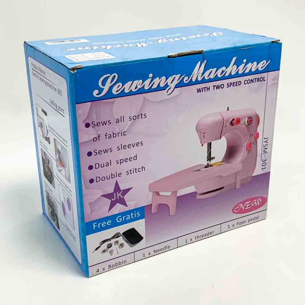 Ossky Sewing Machine with Extendable Table, Mini Sewing Machine and Sewing Kit for DIY, Rag Doll Curtain - Spanish Instructions, Compact and Versatile