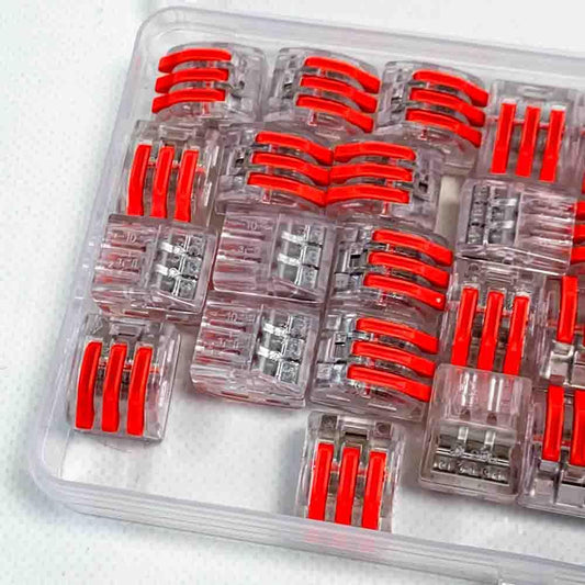 Verbindungsklemme 3 Häfen Kabelverbinder Transparent 250V 32A Schnell Anschlussklemmen Hebelklemme 0,08-4,0 mm² Leiter Klemme 30 Stück