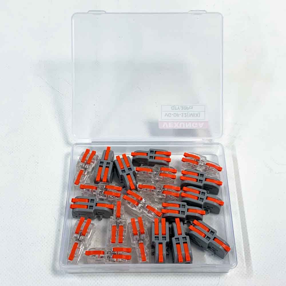 Kabelverbinder 250V 32A Verbindungsklemme Kompakt Schnellverbinder 4mm˛ Leiter Klemme 1 In 2 Out für DIY - 20 Stück