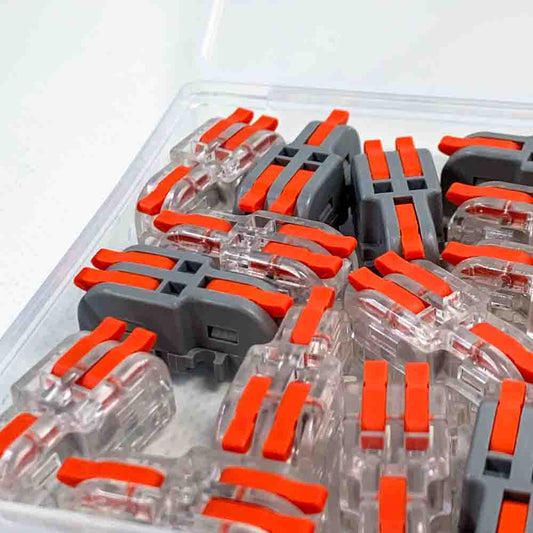 Kabelverbinder 250V 32A Verbindungsklemme Kompakt Schnellverbinder 4mm˛ Leiter Klemme 1 In 2 Out für DIY - 20 Stück