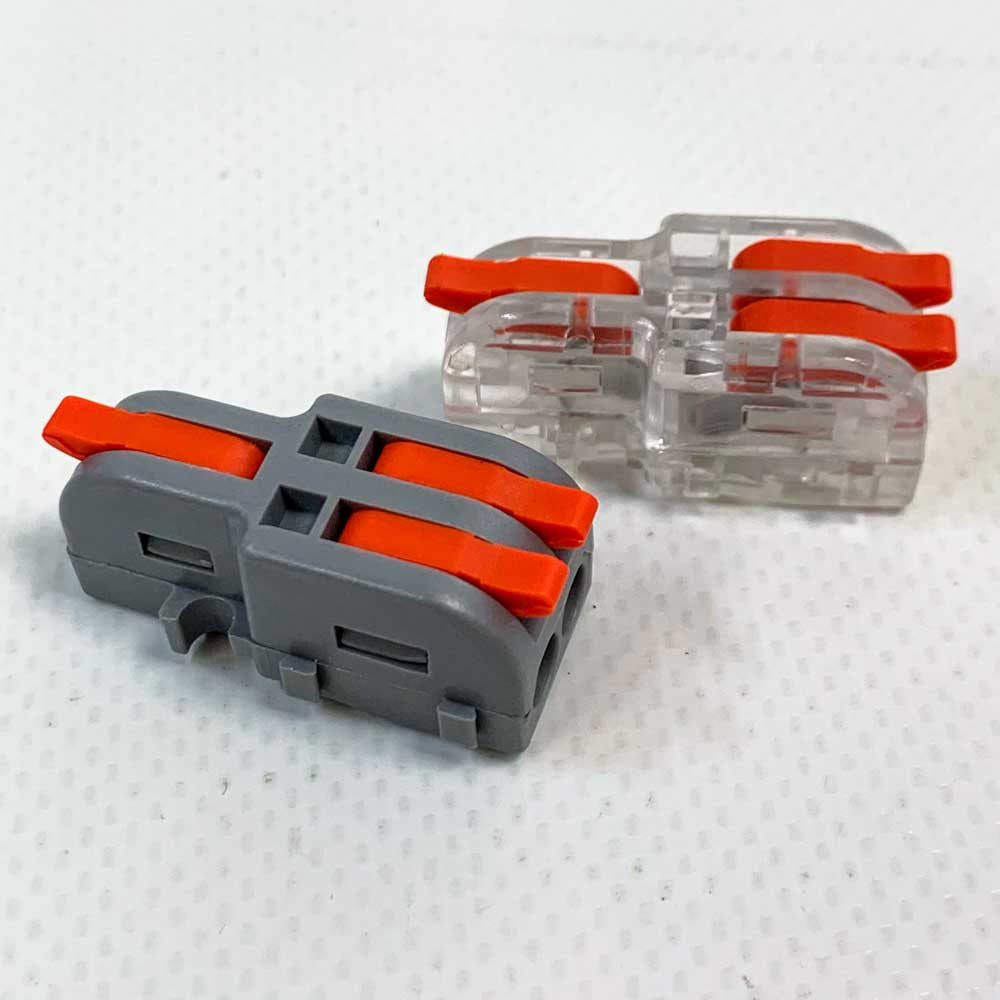Kabelverbinder 250V 32A Verbindungsklemme Kompakt Schnellverbinder 4mm˛ Leiter Klemme 1 In 2 Out für DIY - 20 Stück