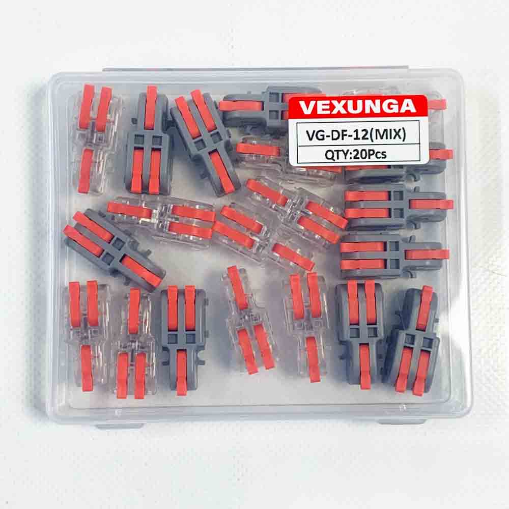 Kabelverbinder 250V 32A Verbindungsklemme Kompakt Schnellverbinder 4mm˛ Leiter Klemme 1 In 2 Out für DIY - 20 Stück