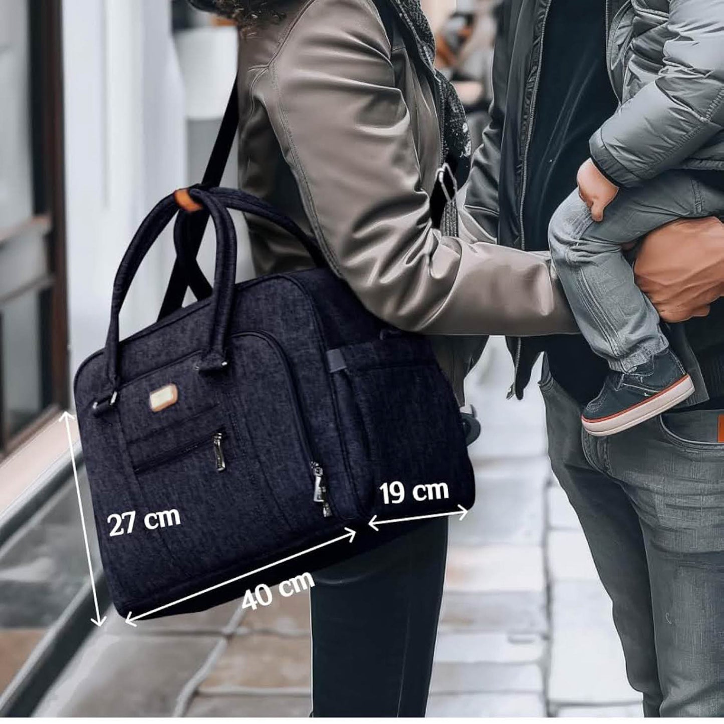 WELAVILA Wickeltasche, Unisex-Reise-Wickeltasche, stilvoll mit Wickelunterlage, isolierten Taschen, Babyblau