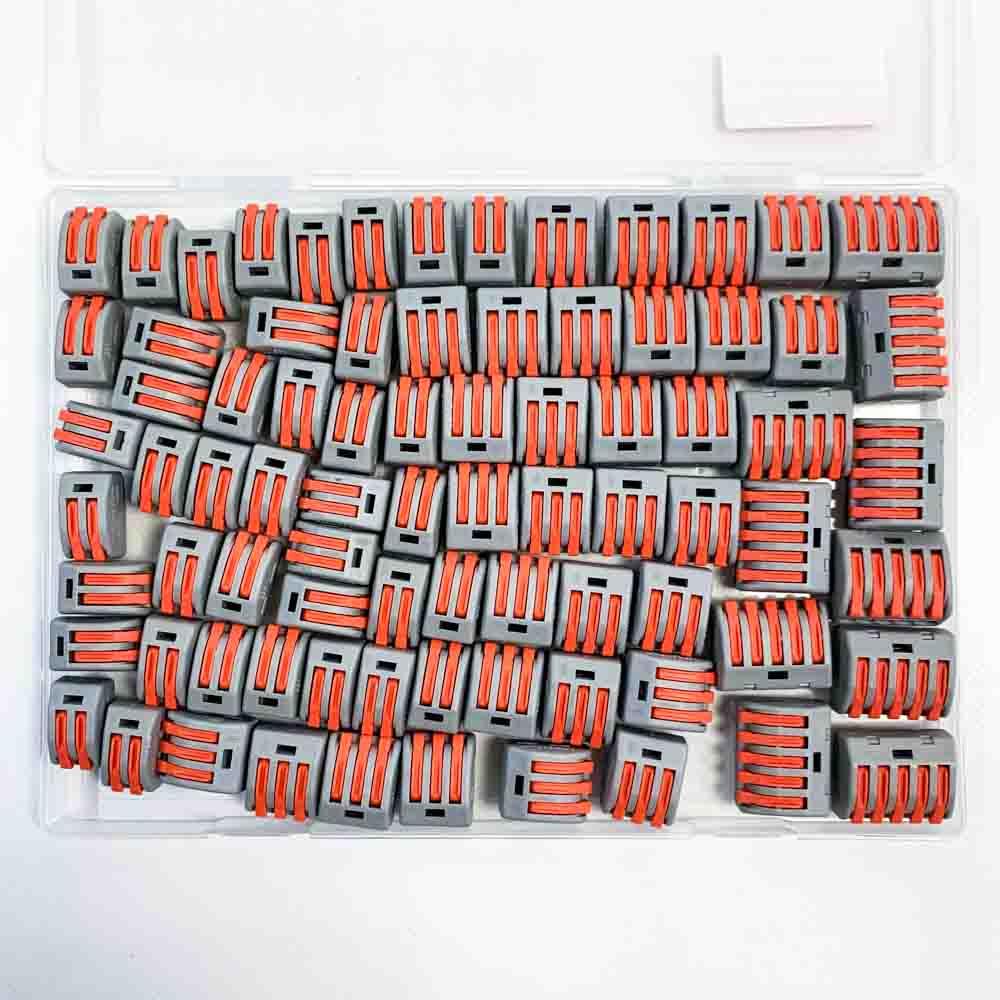 Cable connector set 80 pieces 2/3/5 ports cable terminals 250V 32A compact electrical connection blocks 4mm˛ conductor terminal with operating lever