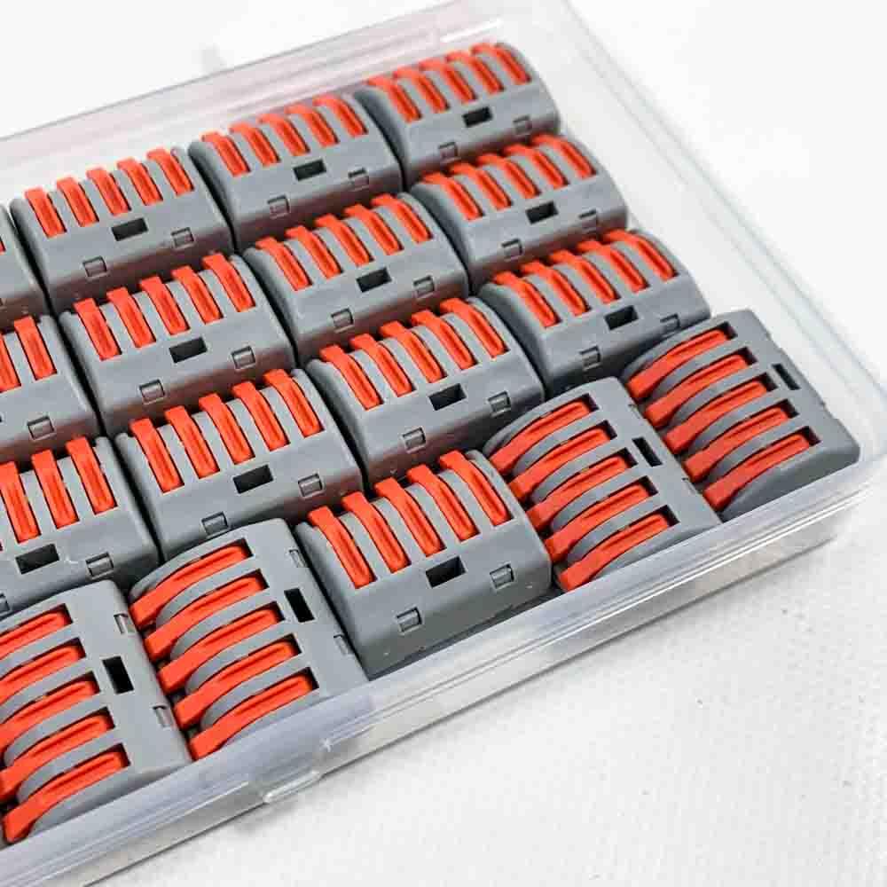 Kabelverbinder Verbindungsklemme 5 Häfen 250V 32A Elektro Schnell Anschlussklemmen 0,08-4,0mm² 25 Stück