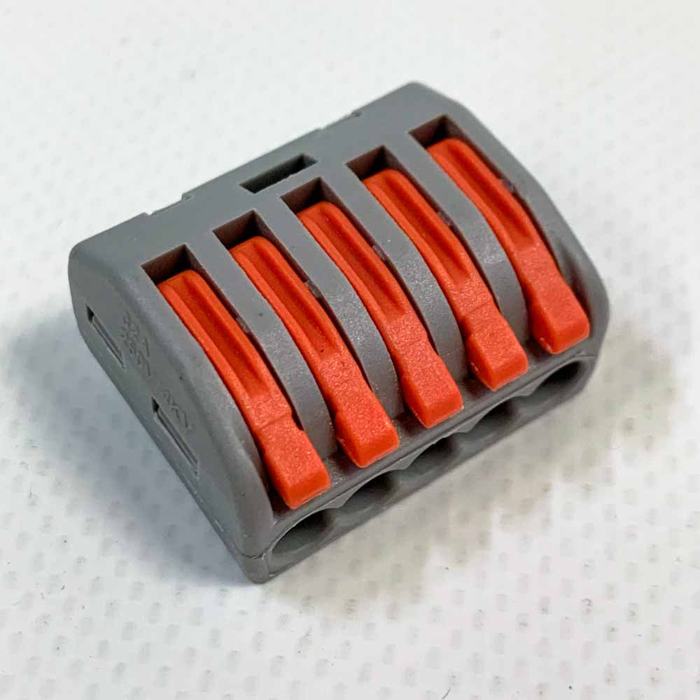 Kabelverbinder Verbindungsklemme 5 Häfen 250V 32A Elektro Schnell Anschlussklemmen 0,08-4,0mm² 25 Stück