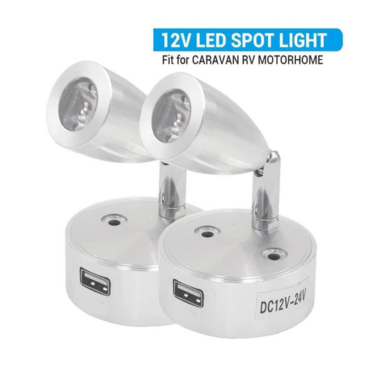 SUPAREE 2x LED Lichter, USB Halterung, 12V LED, wiederaufladbar, energiesparend, einfach zu installieren.